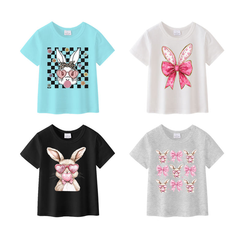 （Pre Order）Girls Easter Cartoon Print T-shirt