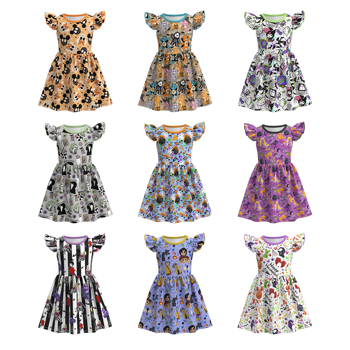 （Pre Order）Girls Halloween Print Dress