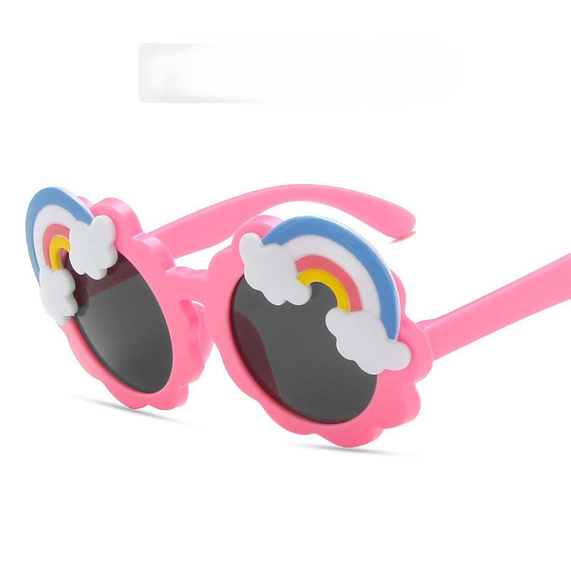 （Pre Order）Kids Trendy Rainbow-shaped Round Frame Sunglasses