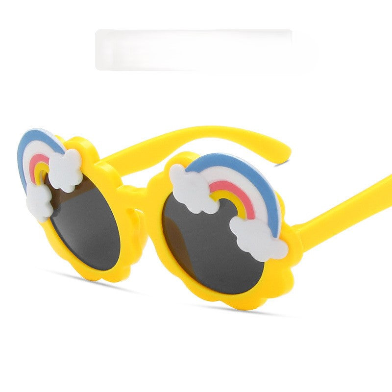 （Pre Order）Kids Trendy Rainbow-shaped Round Frame Sunglasses