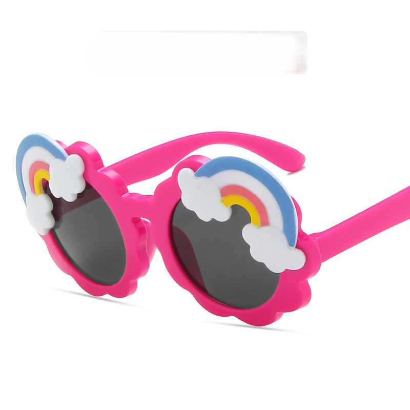 （Pre Order）Kids Trendy Rainbow-shaped Round Frame Sunglasses