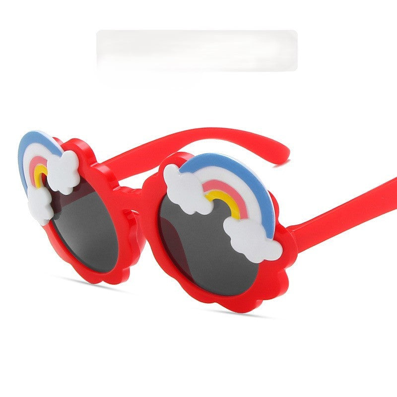 （Pre Order）Kids Trendy Rainbow-shaped Round Frame Sunglasses