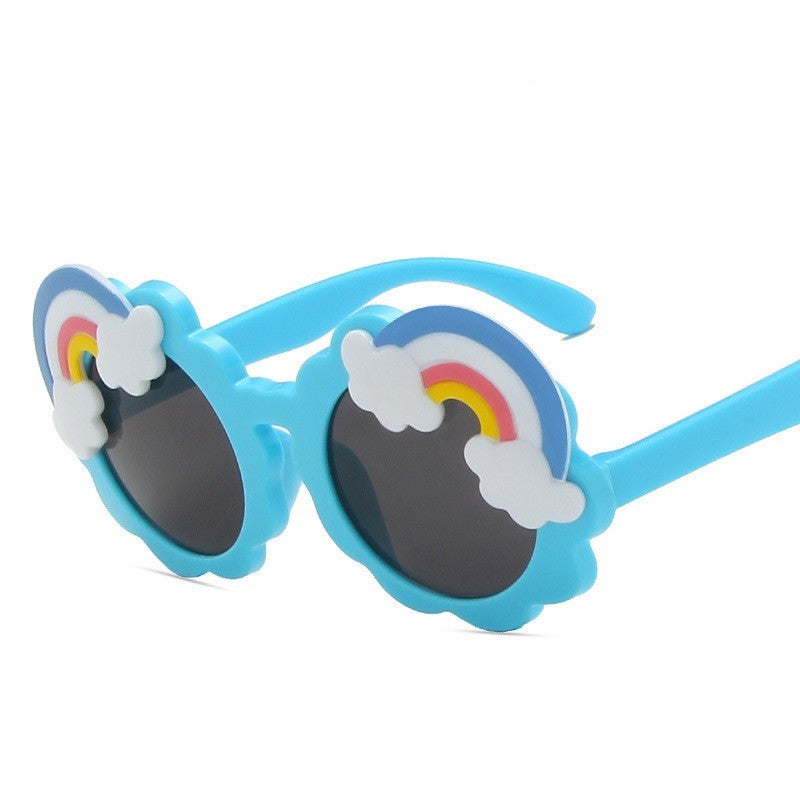 （Pre Order）Kids Trendy Rainbow-shaped Round Frame Sunglasses