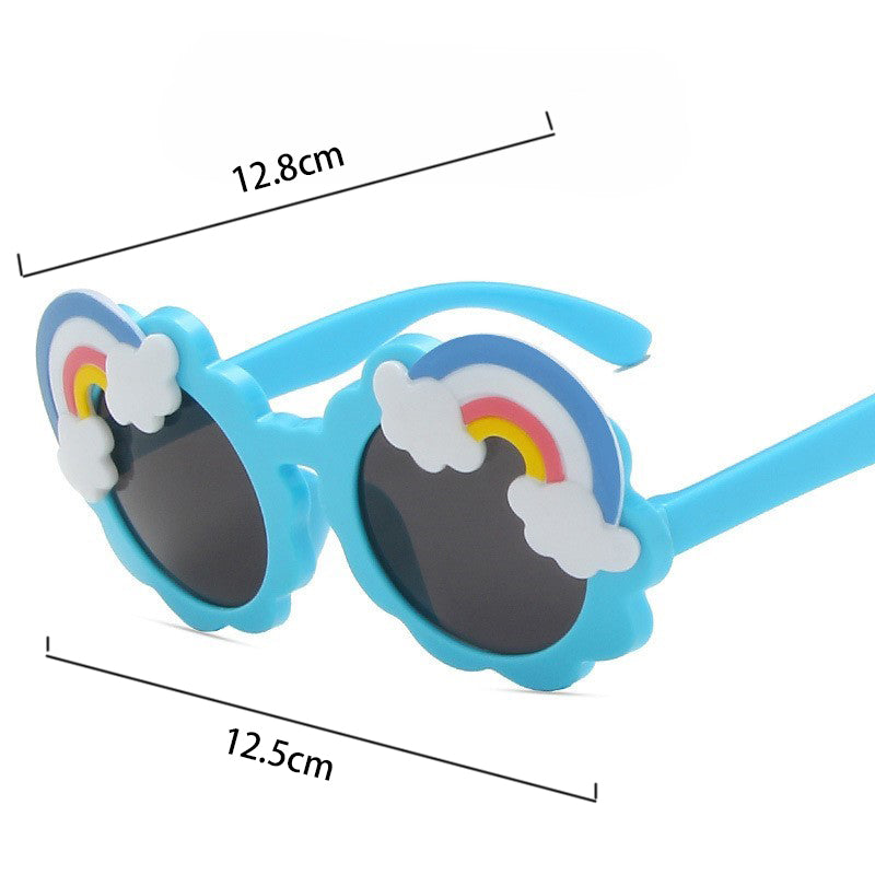 （Pre Order）Kids Trendy Rainbow-shaped Round Frame Sunglasses