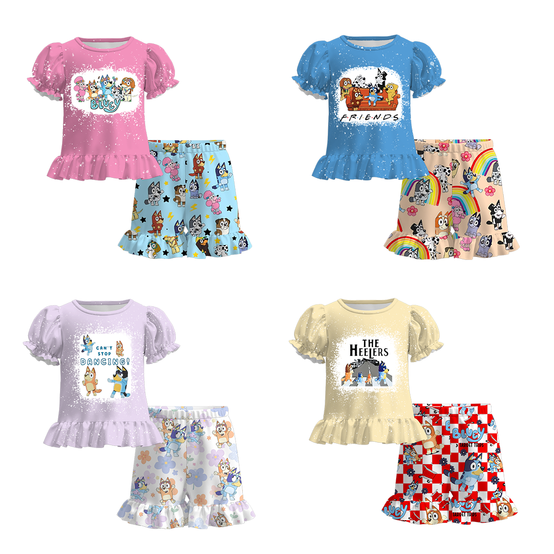 （Pre Order）Girls Cartoon Shorts Set