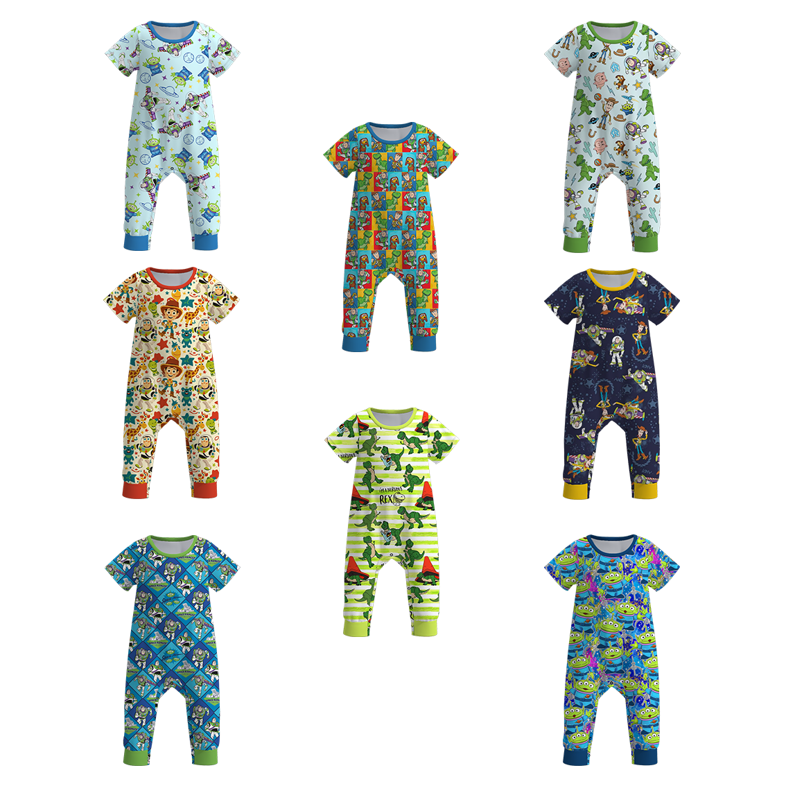 （Pre Order）Boys Summer Cartoon Print Romper