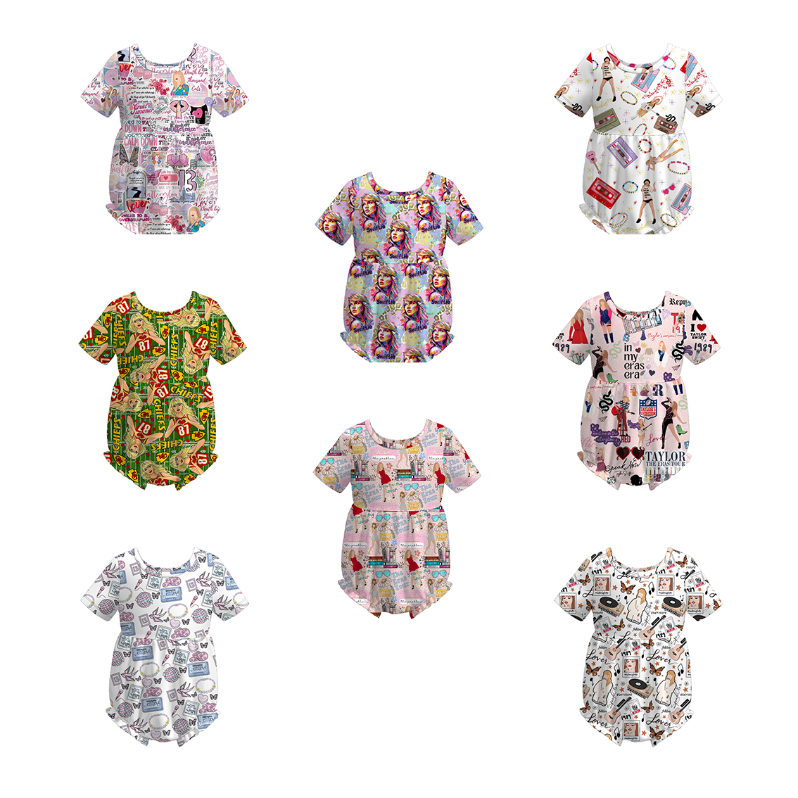 （Pre Order）Baby Grils Summer TS Print Romper