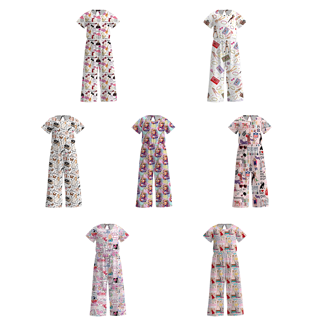 （Pre Order）Girls Summer TS Print Jumpsuit