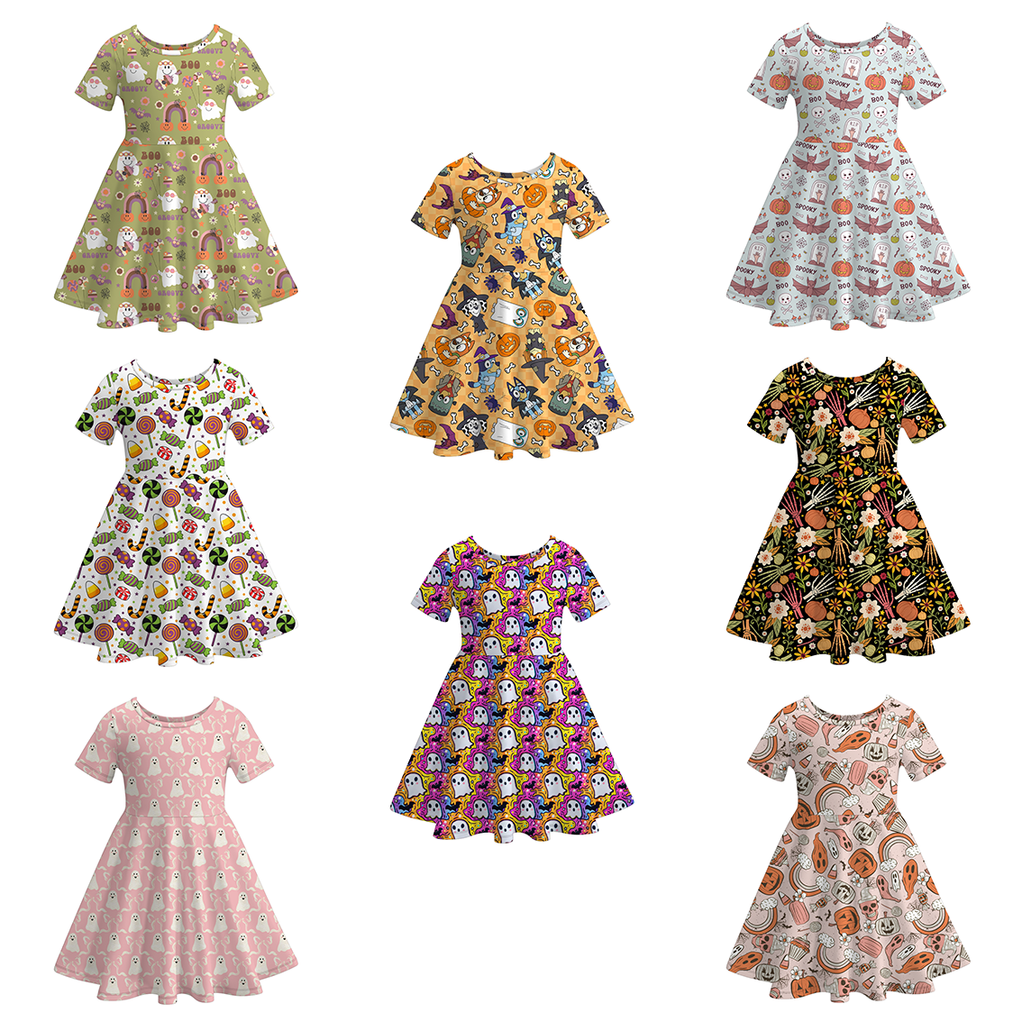 （Pre Order）Girls Halloween Print Dress