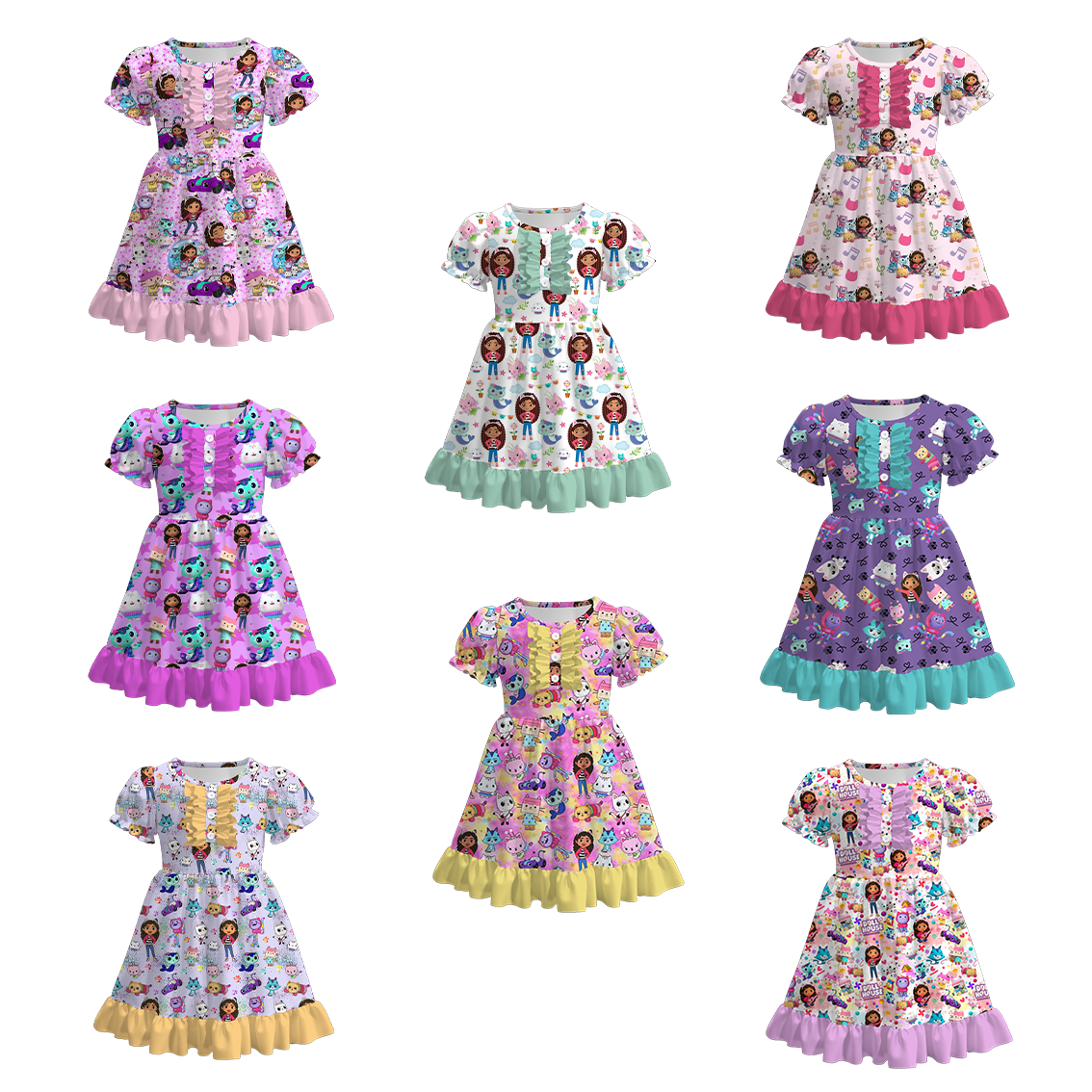 （Pre Order）Dollhouse Print Ruffles Dress