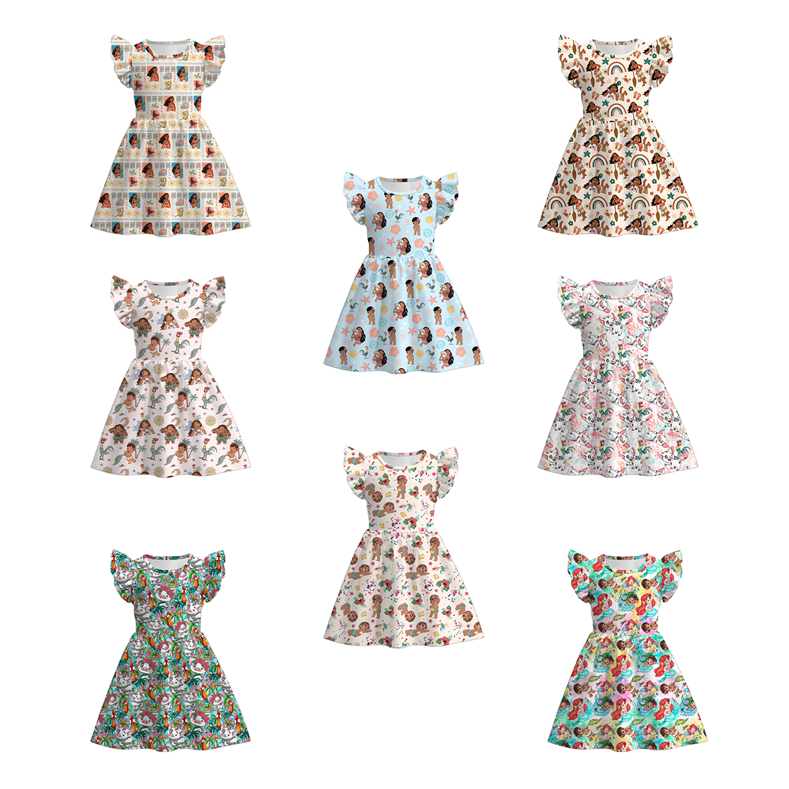 （Pre Order）Girls Summer Cartoon Print Dress