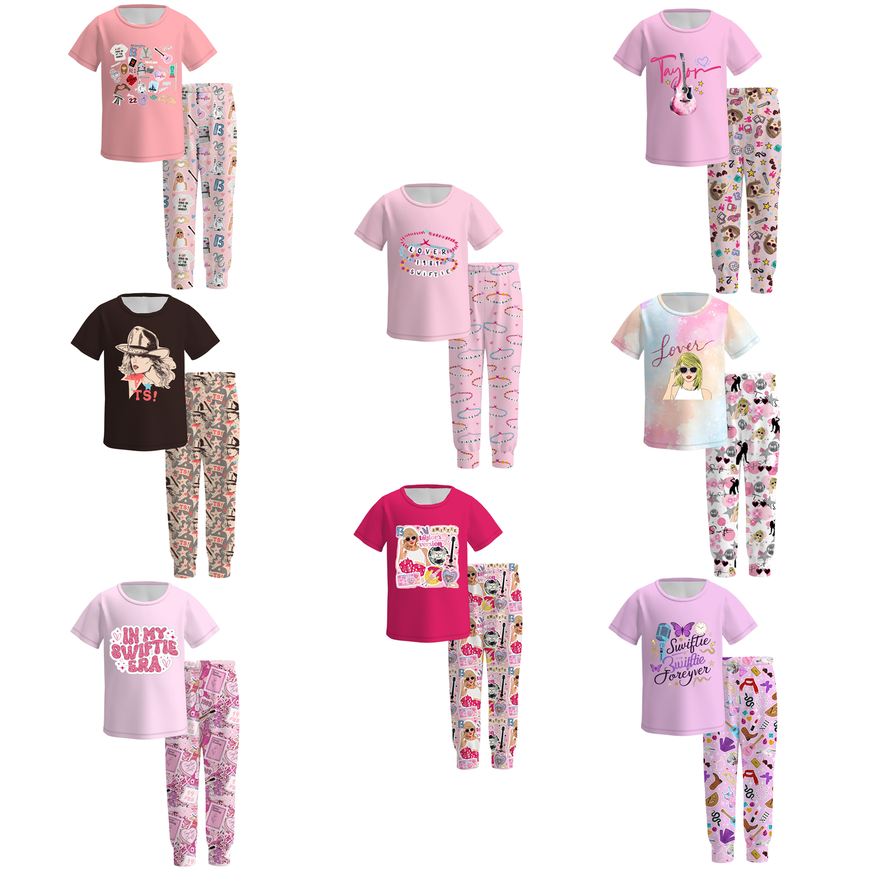 （Pre Order）Girls TS Print Milk Silk Pajamas