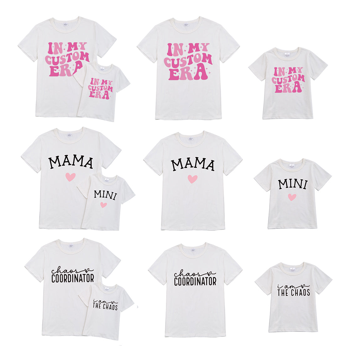 (Pre Order)Summer Mommy and Me Short Sleeves Cotton T-Shirts