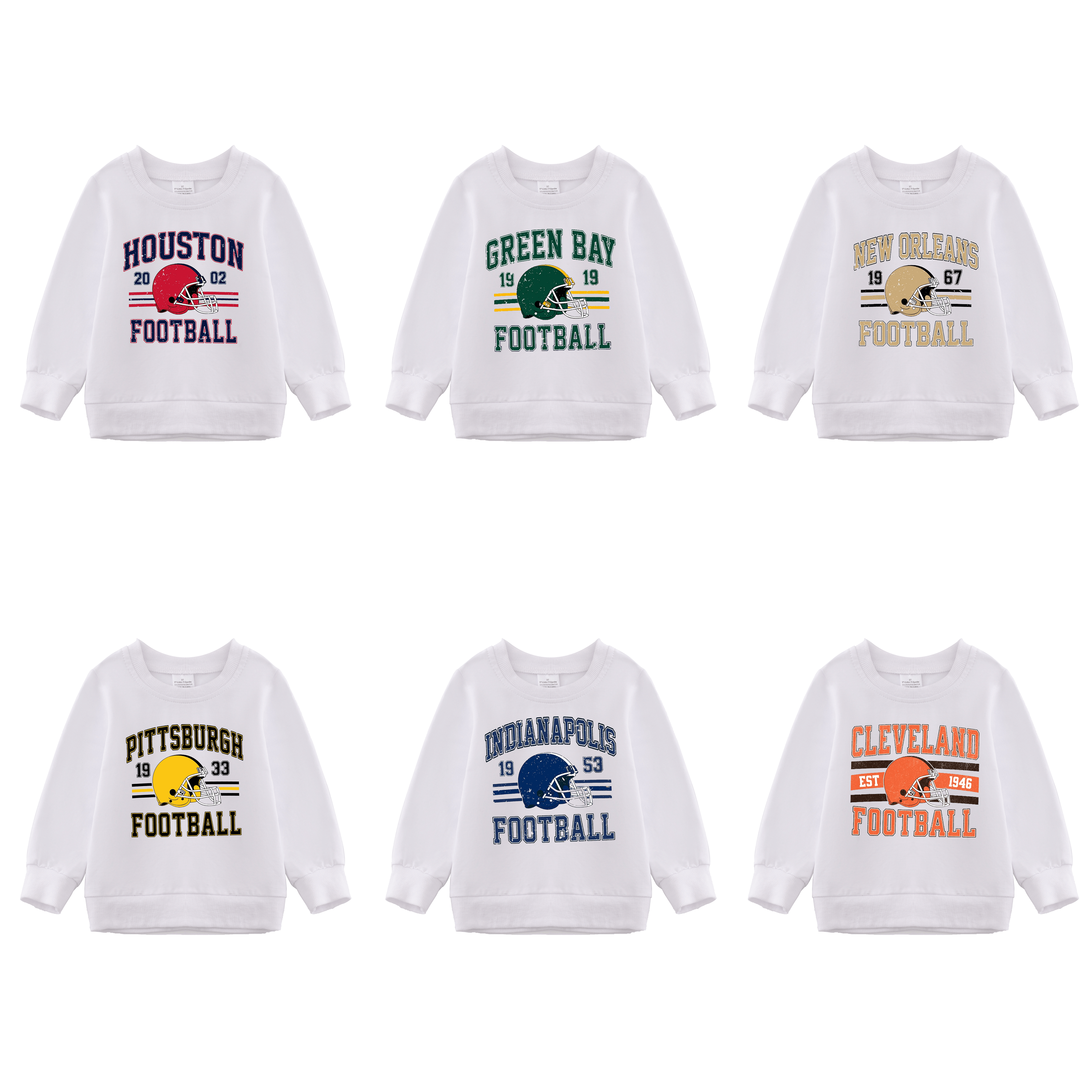 （Pre Order）Girls Fall Football Print Sweatshirt