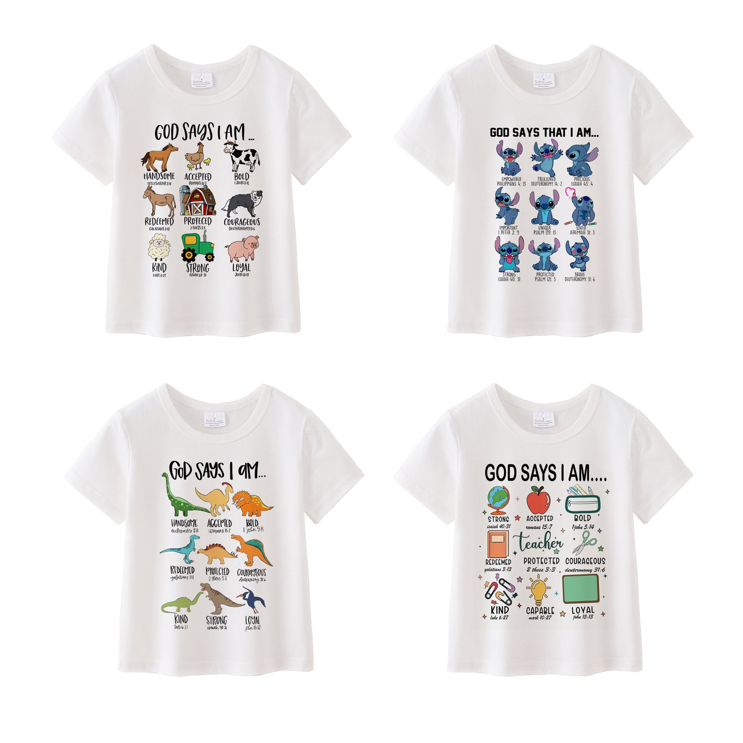 （Pre Order）Unisex God Say I Am Cotton White Top