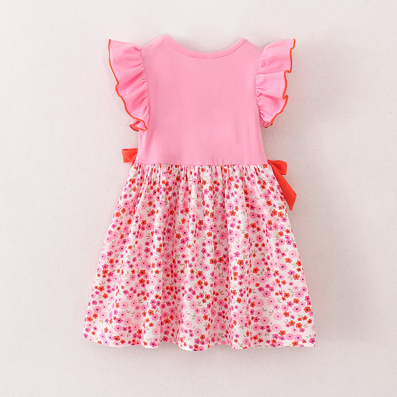 (In Stock E10-02-03)Halloween Girls Skull Embroidery Floral Dress