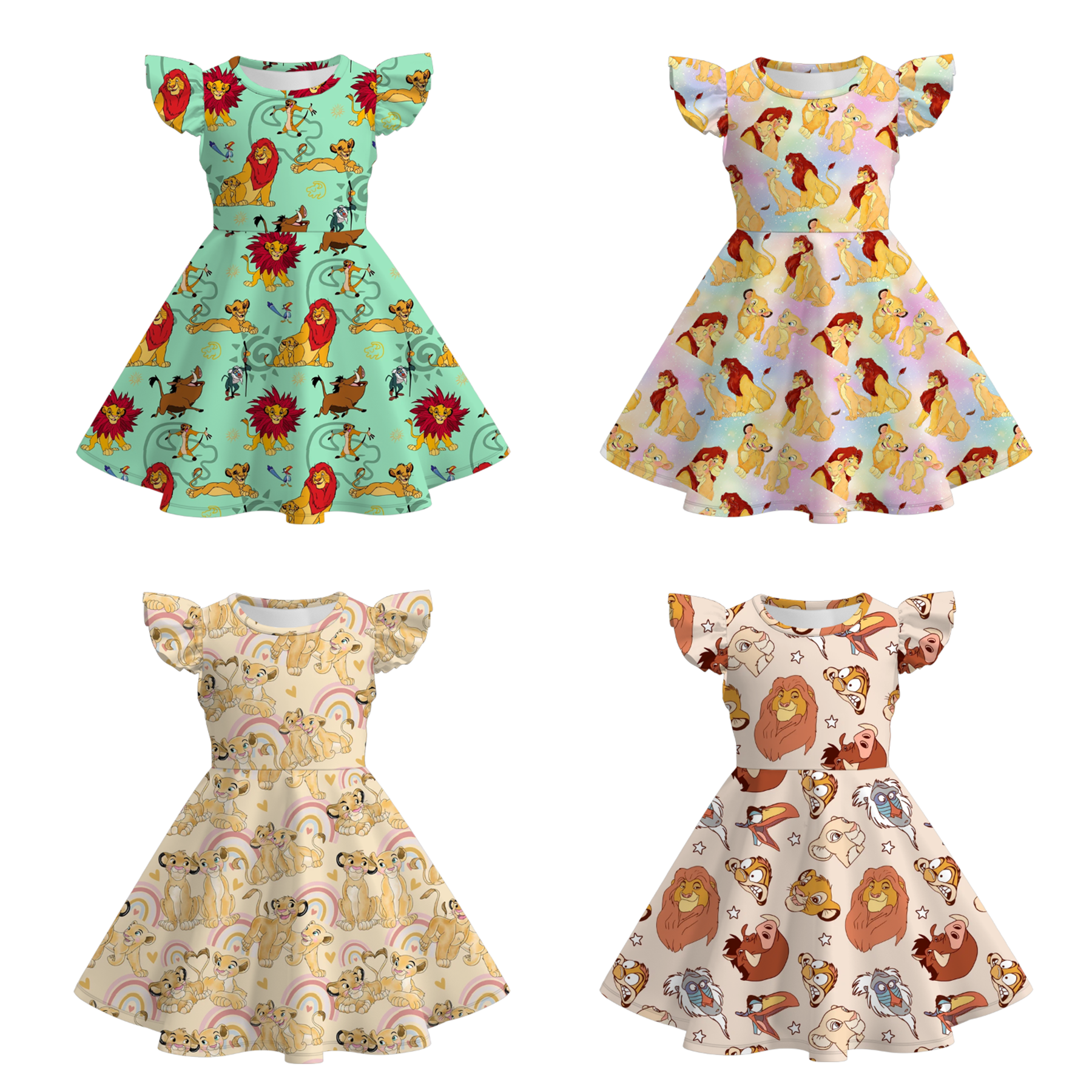 （Pre Order）Girls Spring and Summer Cartoon Print Dress