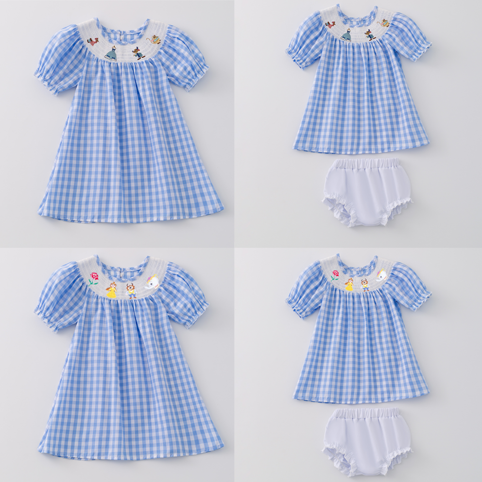 （Pre Order）Sisters Spring＆Summer Princess Embroidery Smocked Dress Romper