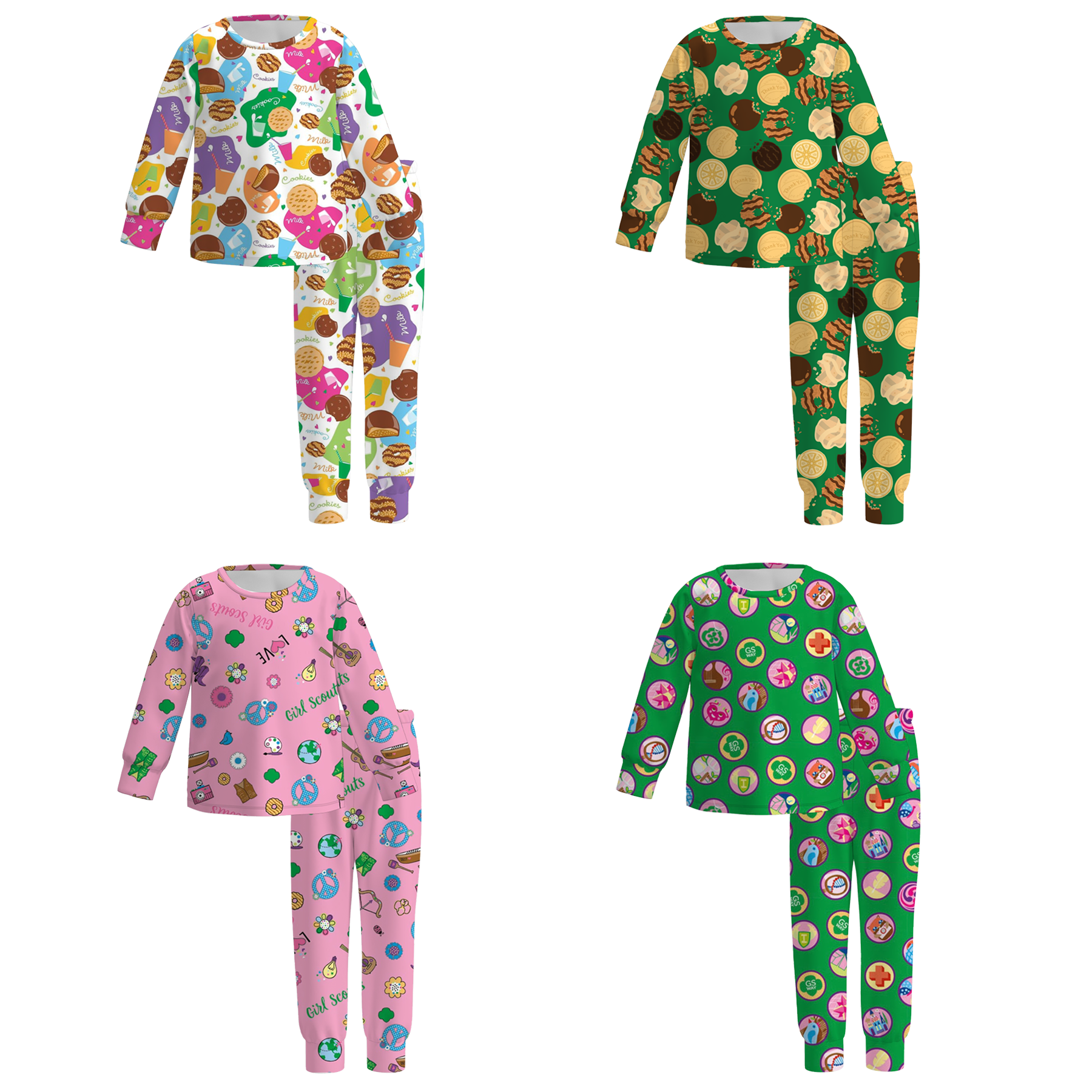 （Pre Order）Girls Fall Dessert Print Pajamas