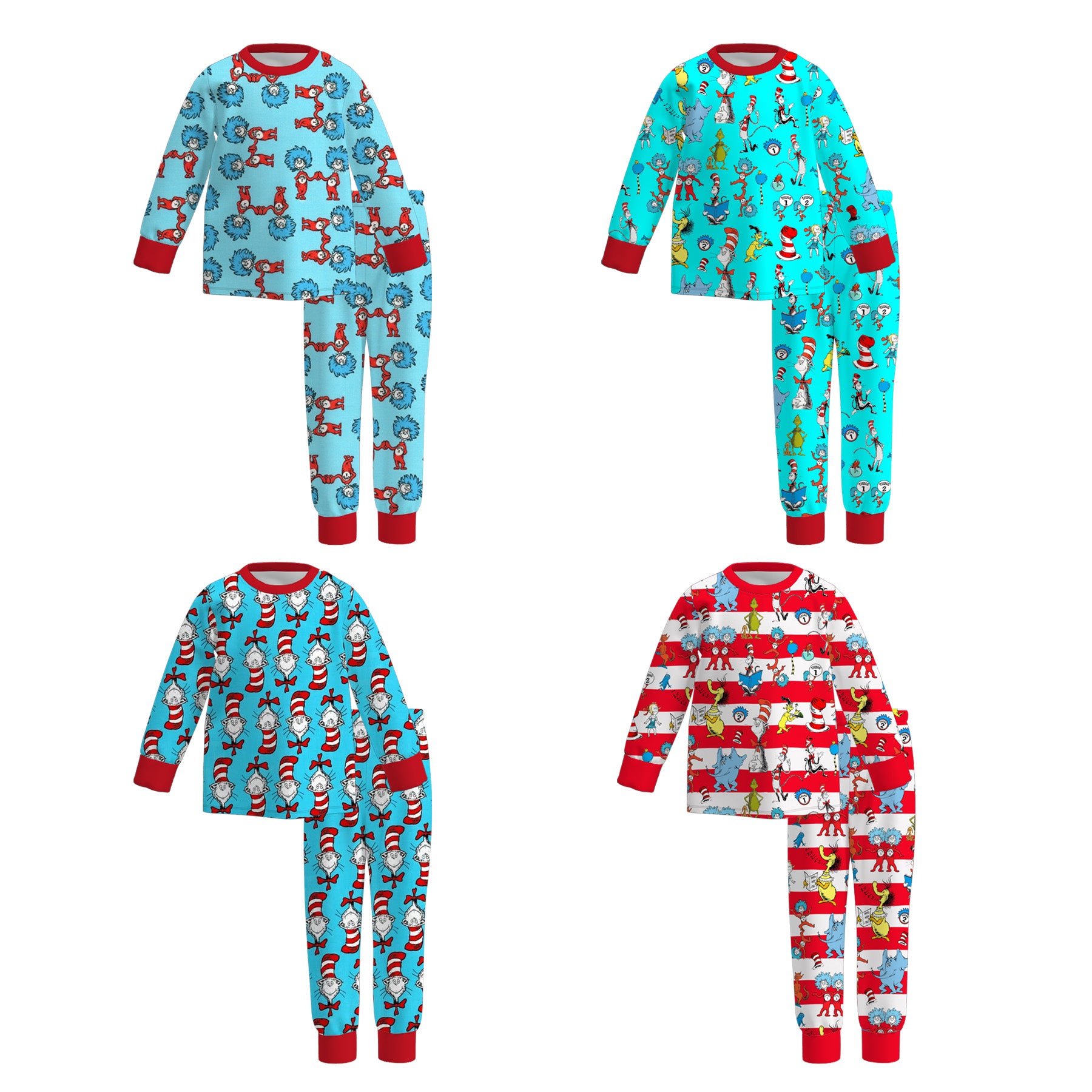 （Pre Order）Boys Spring and Summer DR SEUSS Print Pajamas