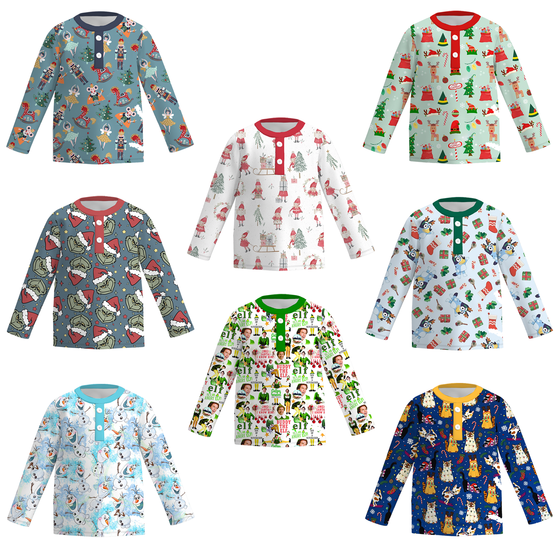 （Pre Order）Boys Christmas Print Milk Silk Top