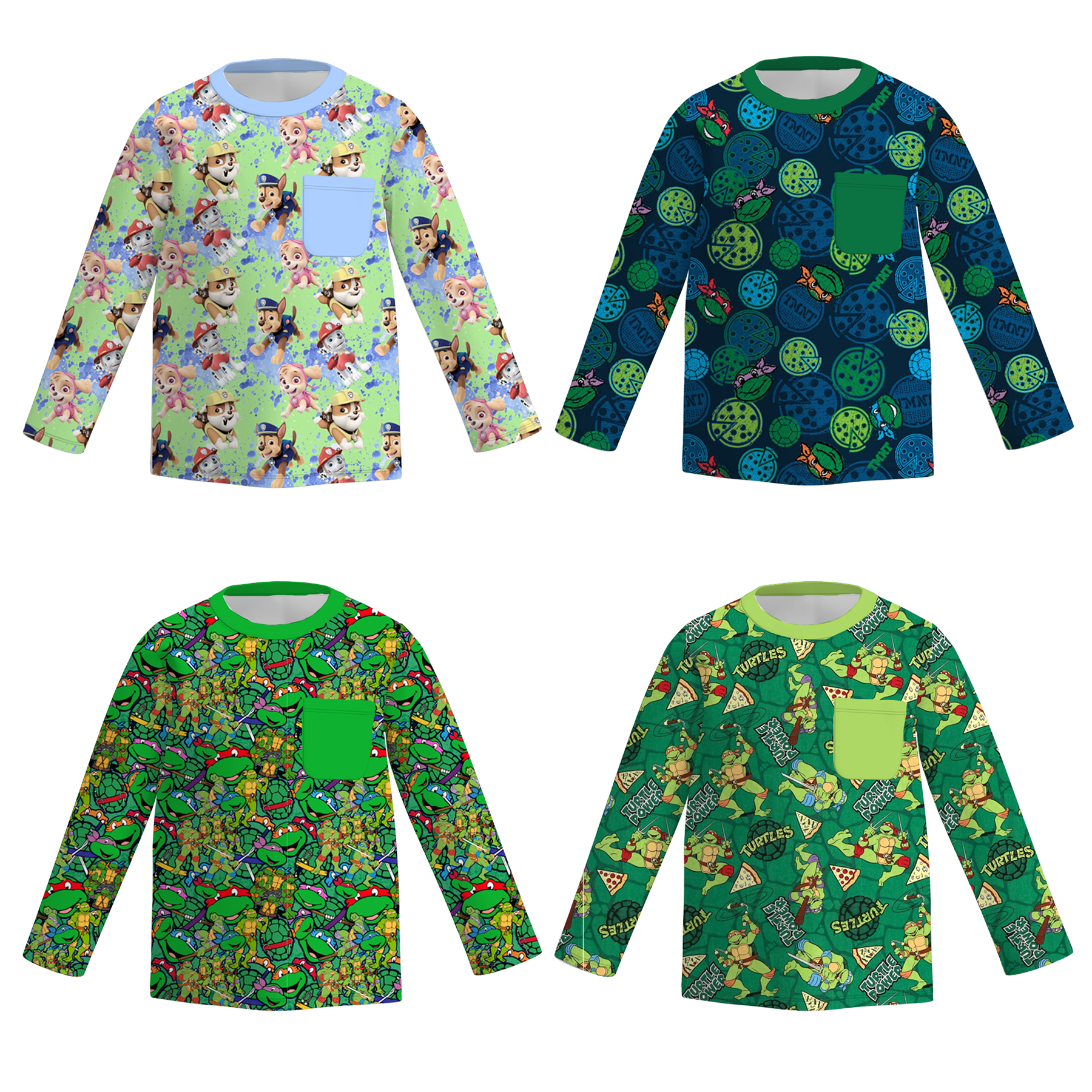 （Pre Order）Boys Fall Cartoon Turtle Print Top