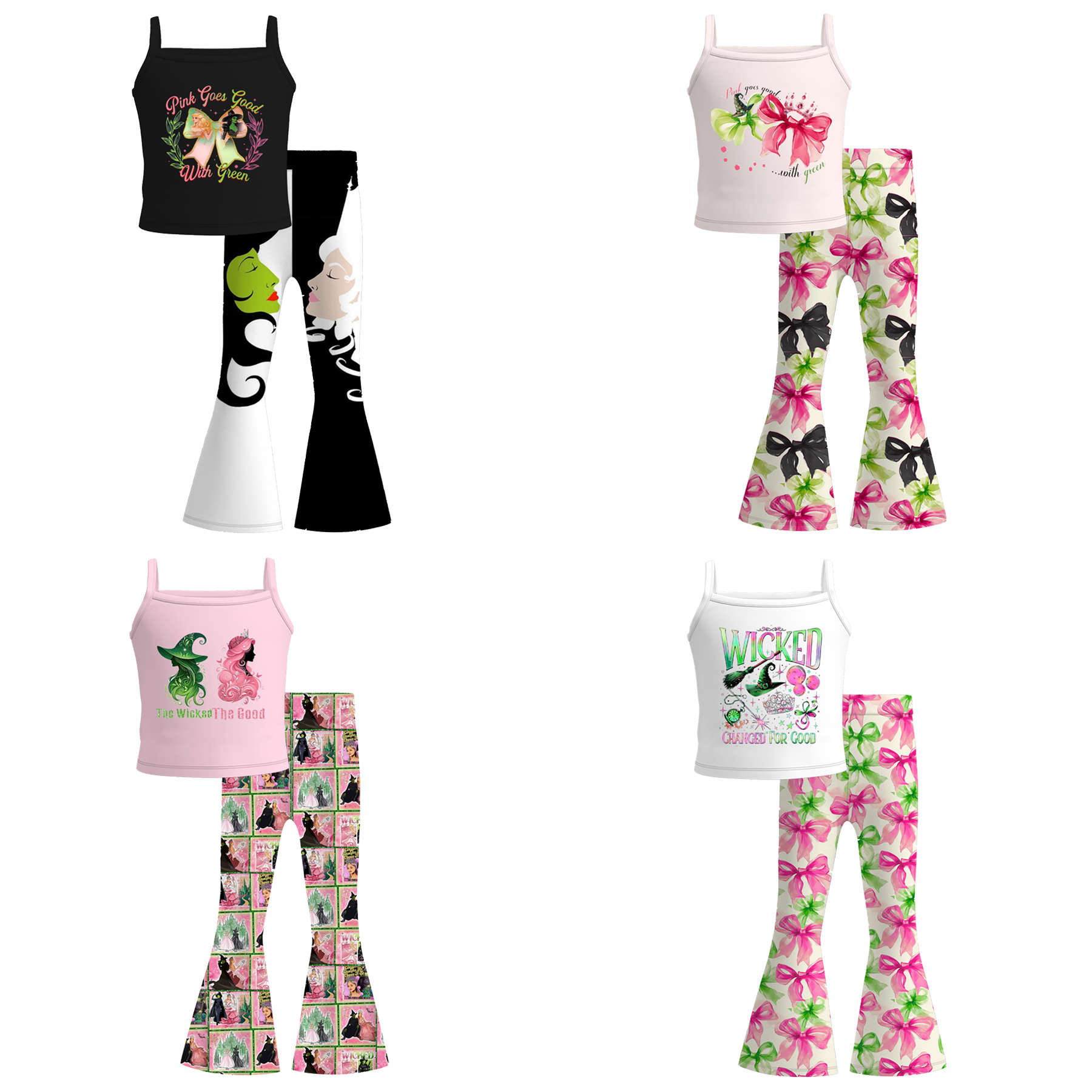 （Pre Order）Girls Spring and Summer Movie Character Print Outfit Set