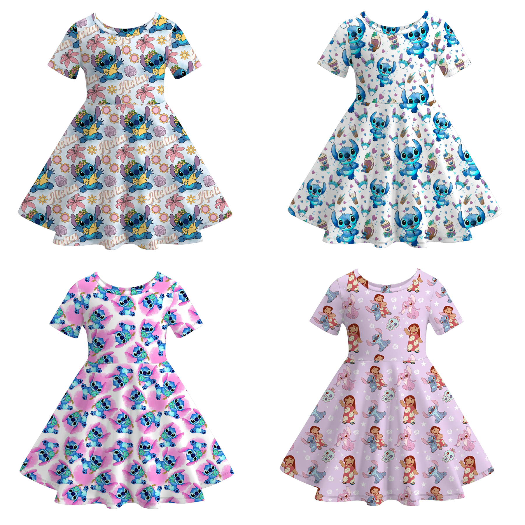 （Pre Order）Girls Spring and Summer Cartoon Print Dress