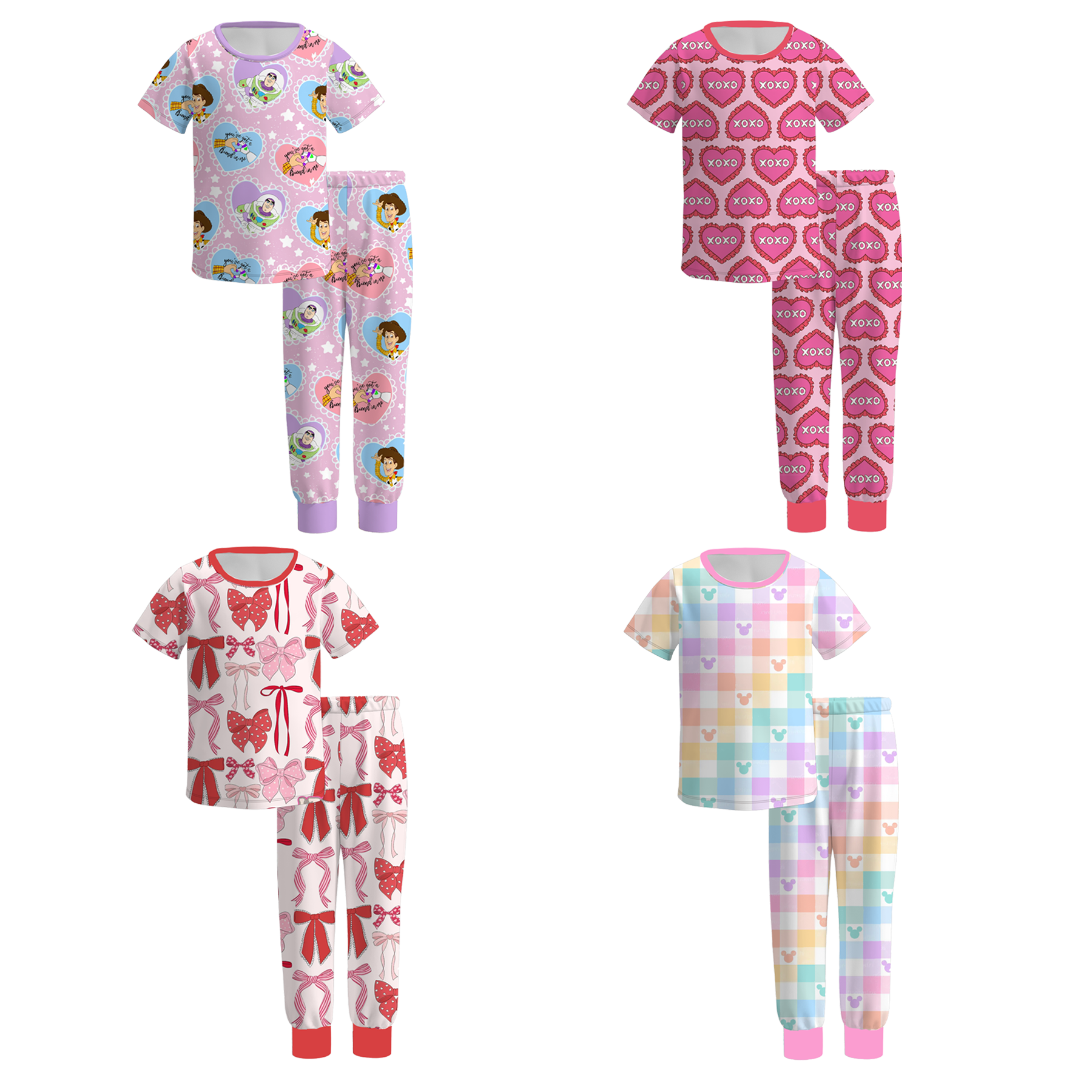 （Pre Order）Girls Valentine's Day Print Pajamas