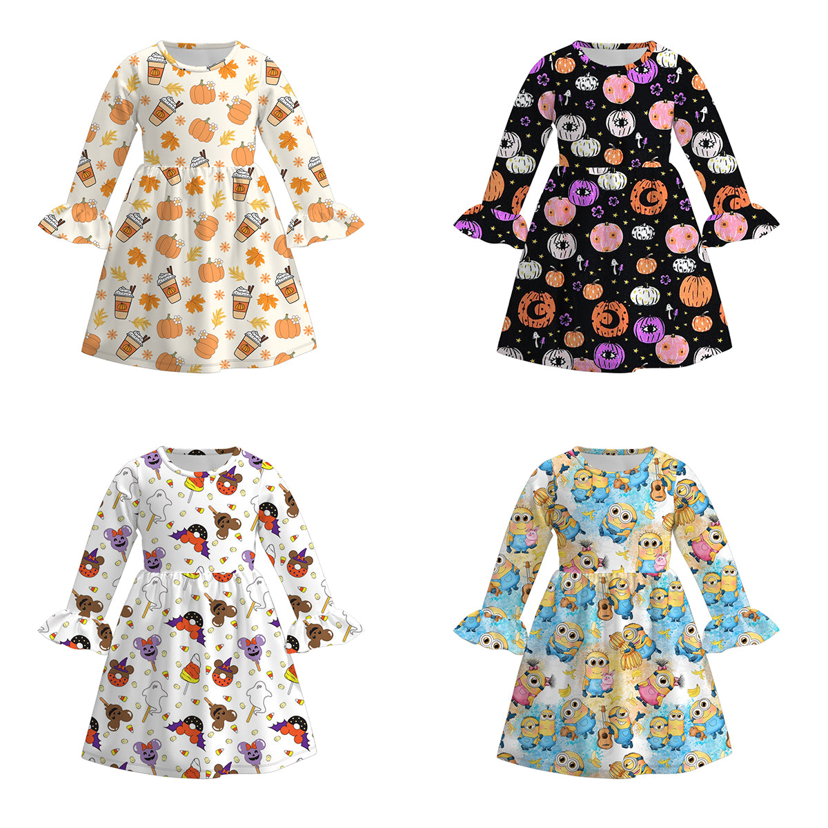 （Pre Order）Girls Halloween Print Dress