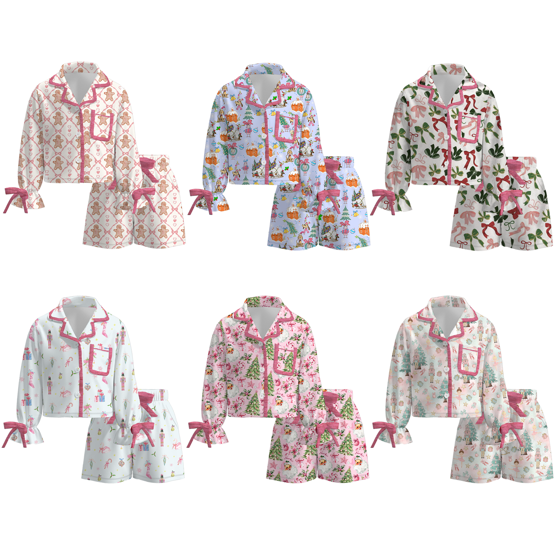 （Pre Order）Girls Christmas Print Pajamas