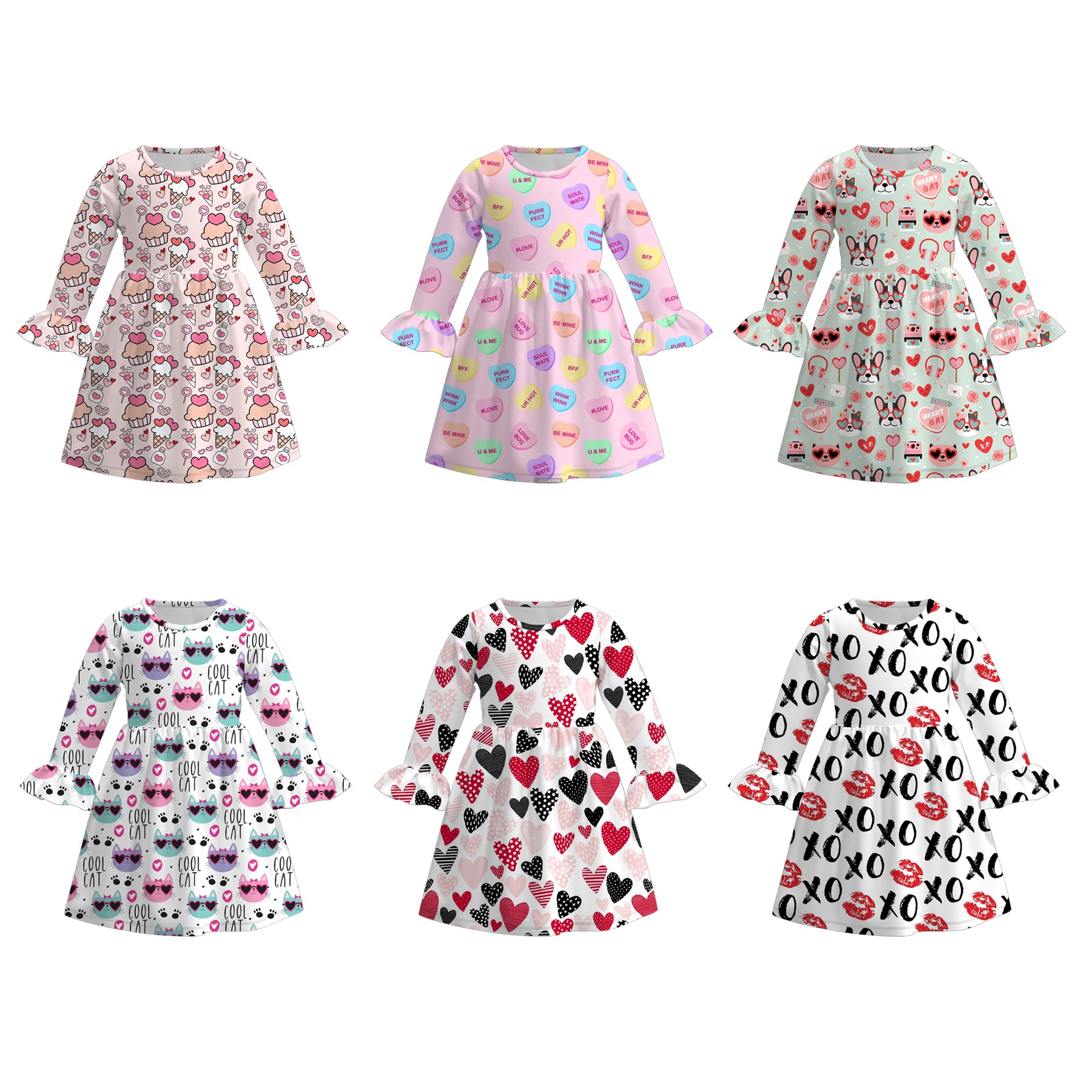 （Pre Order）Girls Valentine's Day Print Dress