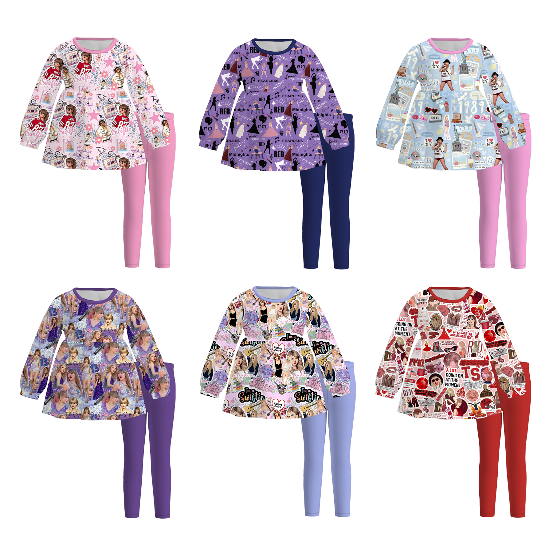 （Pre Order）Girls Fall TS Print Outfit Set