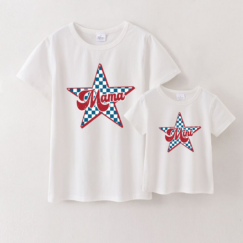 （Pre Order）Patriotic Mommy and Me White Cotton T-Shirts