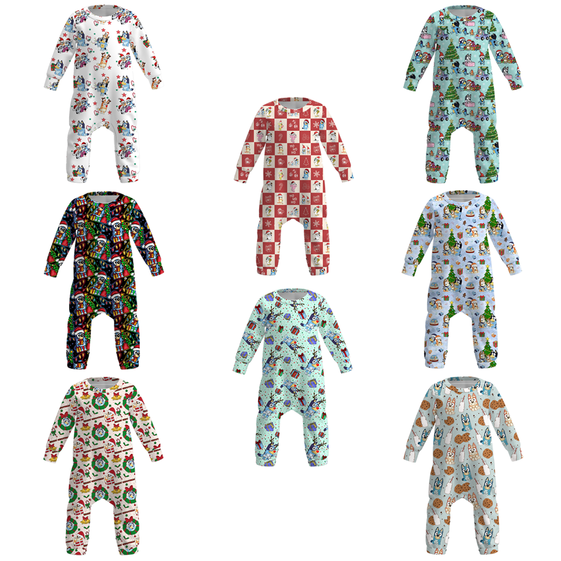 （Pre Order）Baby Boys Christmas Cartoon Print Romper