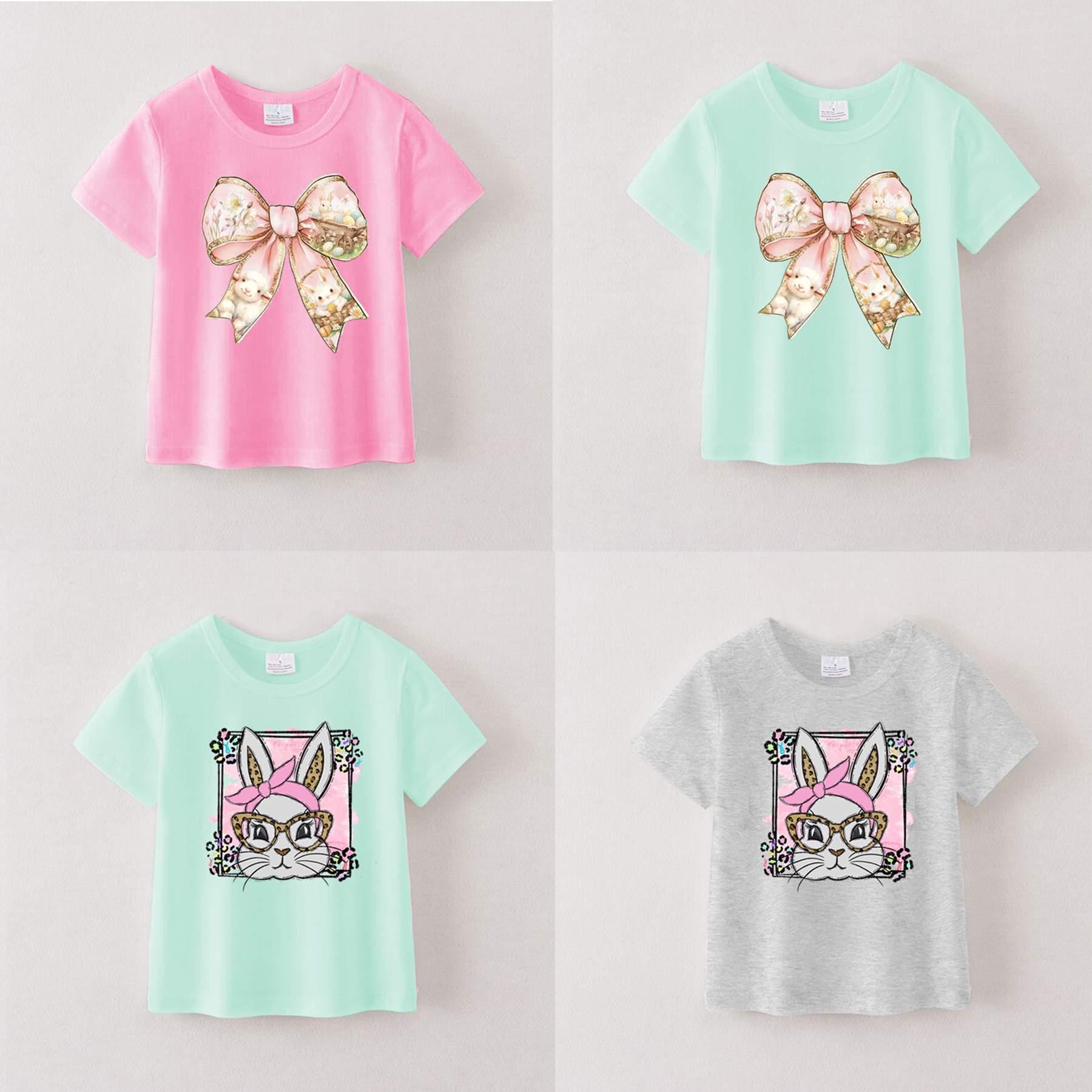 （Pre Order）Girls Easter Bunny Print T-shirt