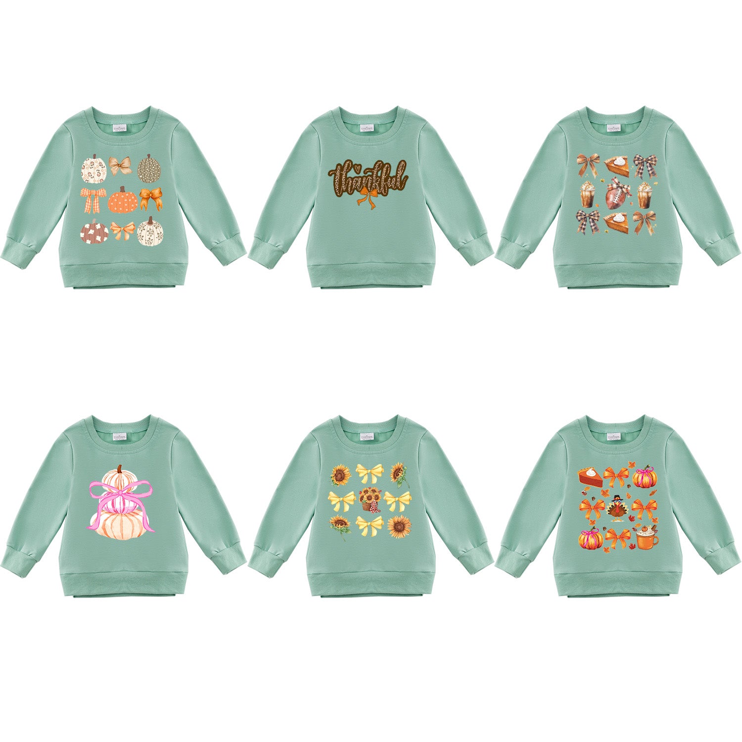 （Pre Order）Girls Thanksgiving Print Sweatshirt