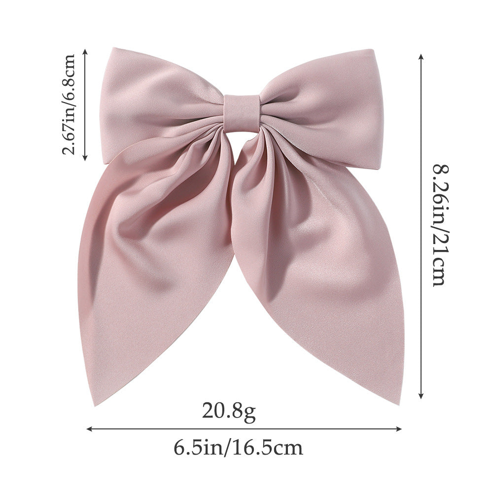 （Pre Order）Elegant Solid Color Large Bow Hair Clip