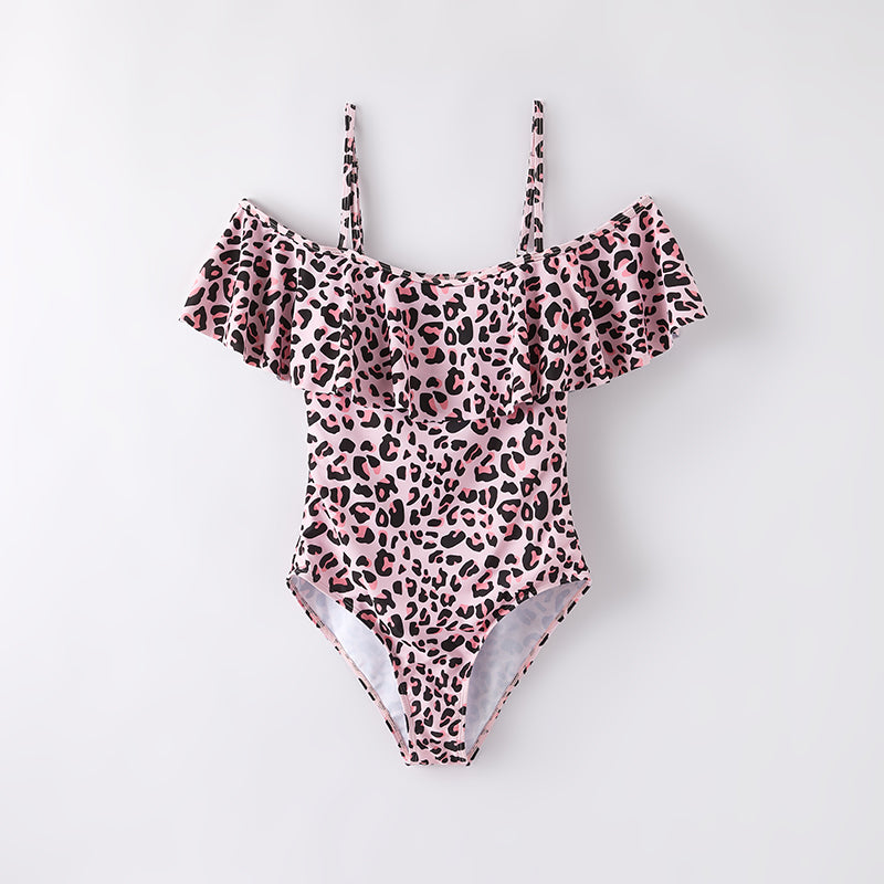 （In Stock）Adults Summer Pink Leopard Print Swimsuit