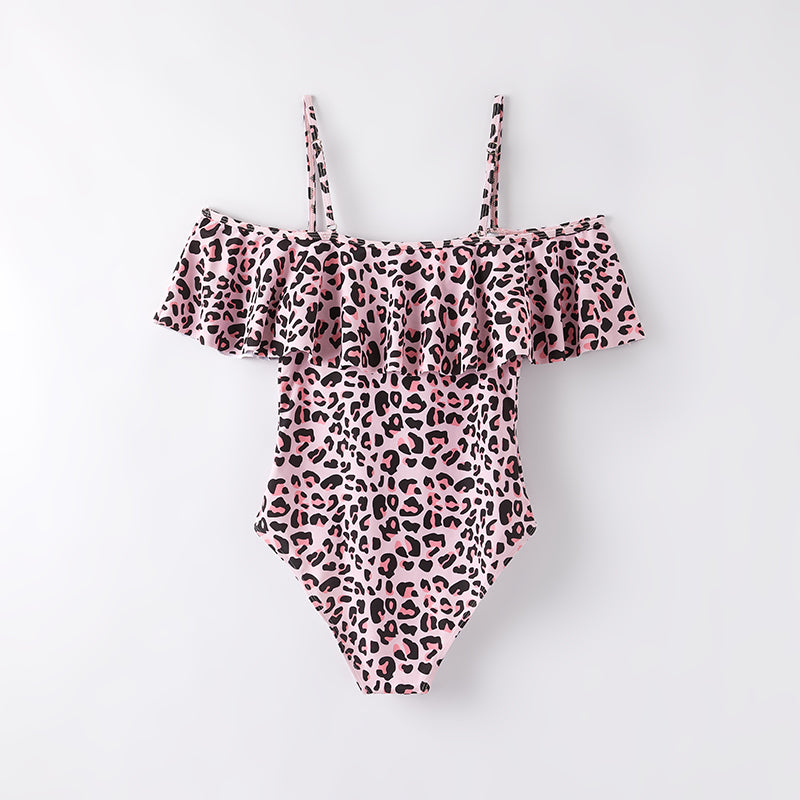 （In Stock）Adults Summer Pink Leopard Print Swimsuit