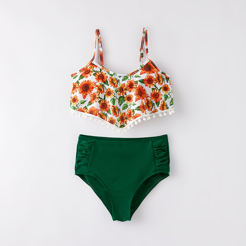 （In Stock）Mommy and Me Summer Sunflower Print Swimsuit