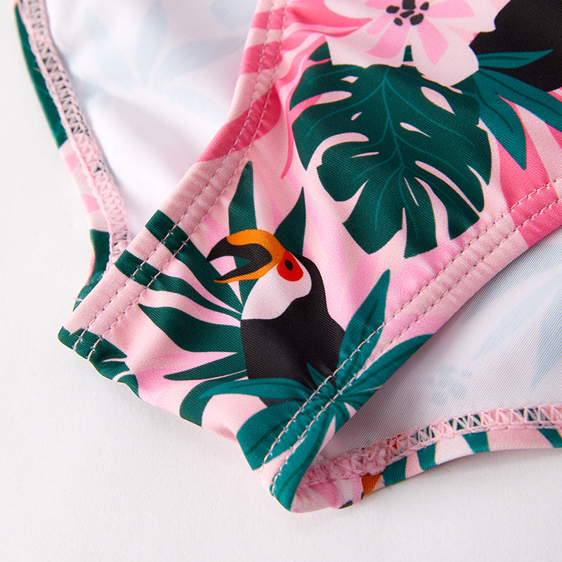 （In Stock）Adults Summer Monstera Deliciosa Print Swimsuit