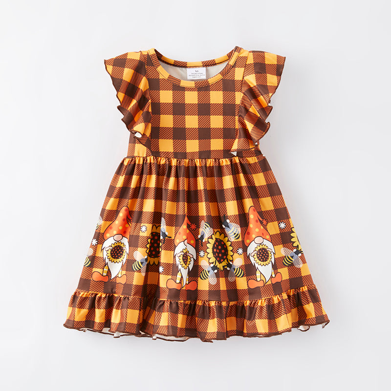 （In Stock E31-4-3）Girls Halloween Print Dress