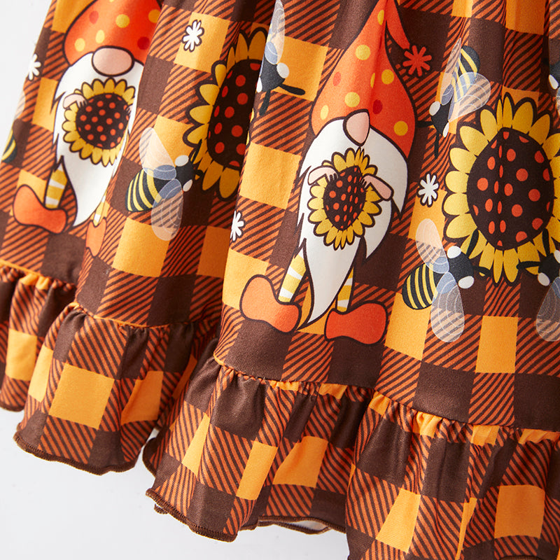 （In Stock E31-4-3）Girls Halloween Print Dress