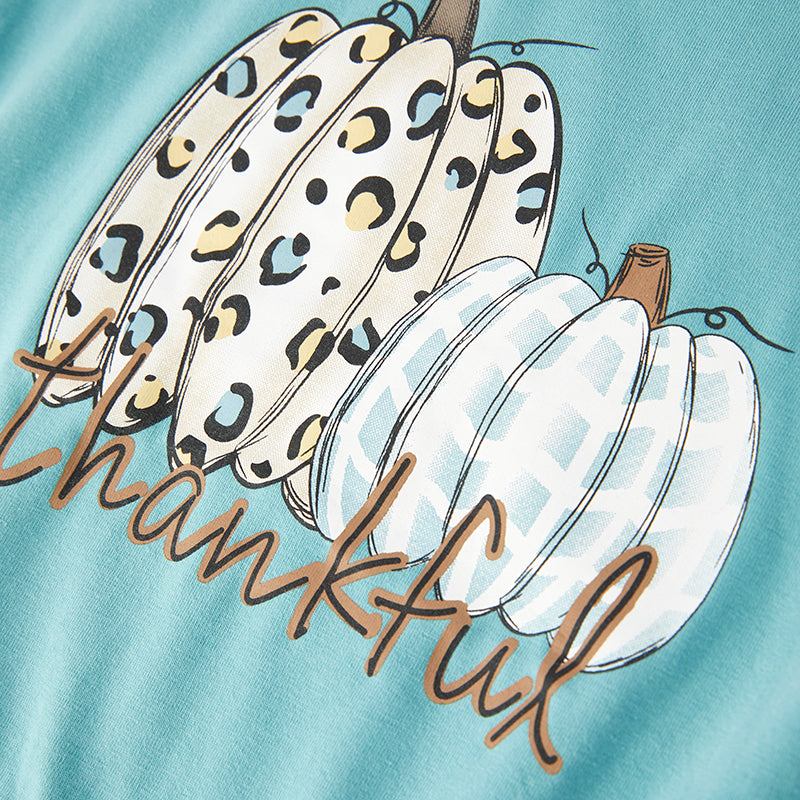 （In Stock L32-4-3）Girls Thanksgiving Print Top