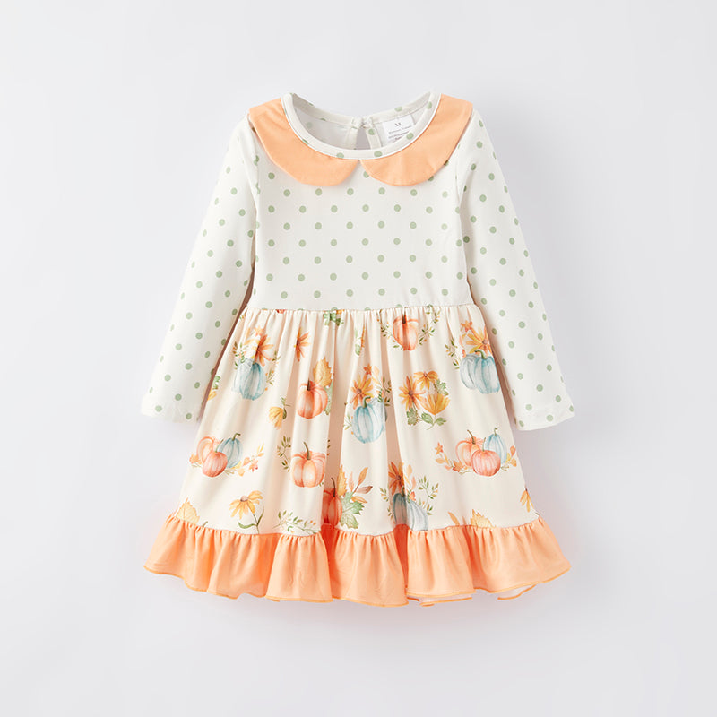 （In Stock Q5-5-2）Girls Thanksgiving Print Dress