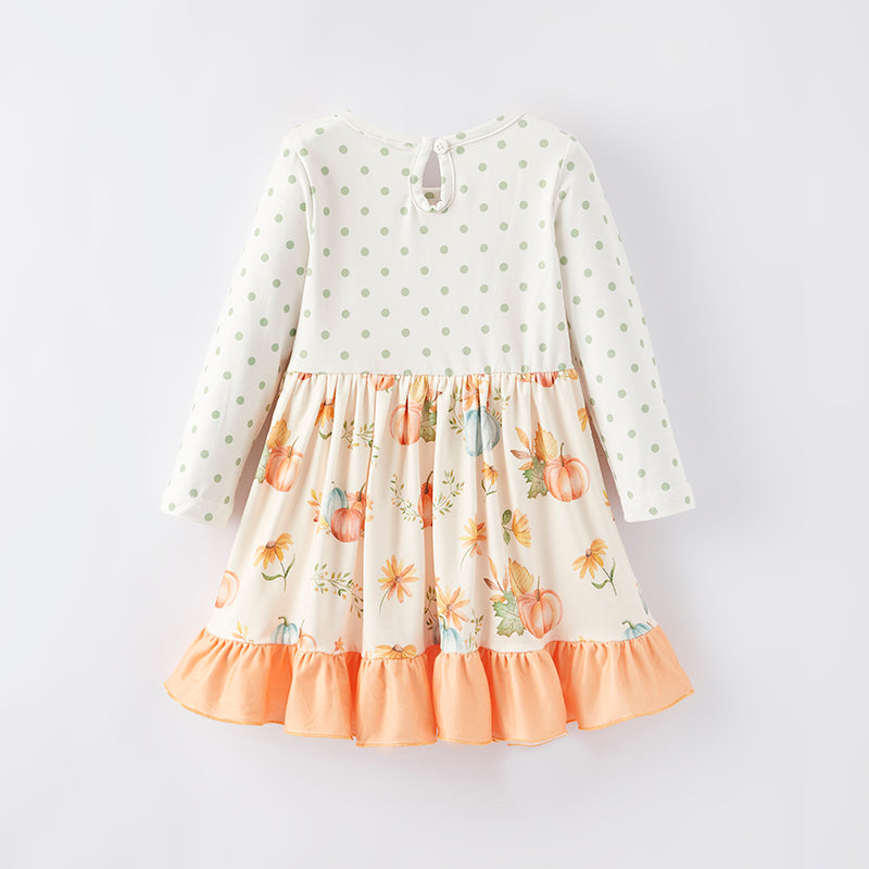 （In Stock Q5-5-2）Girls Thanksgiving Print Dress