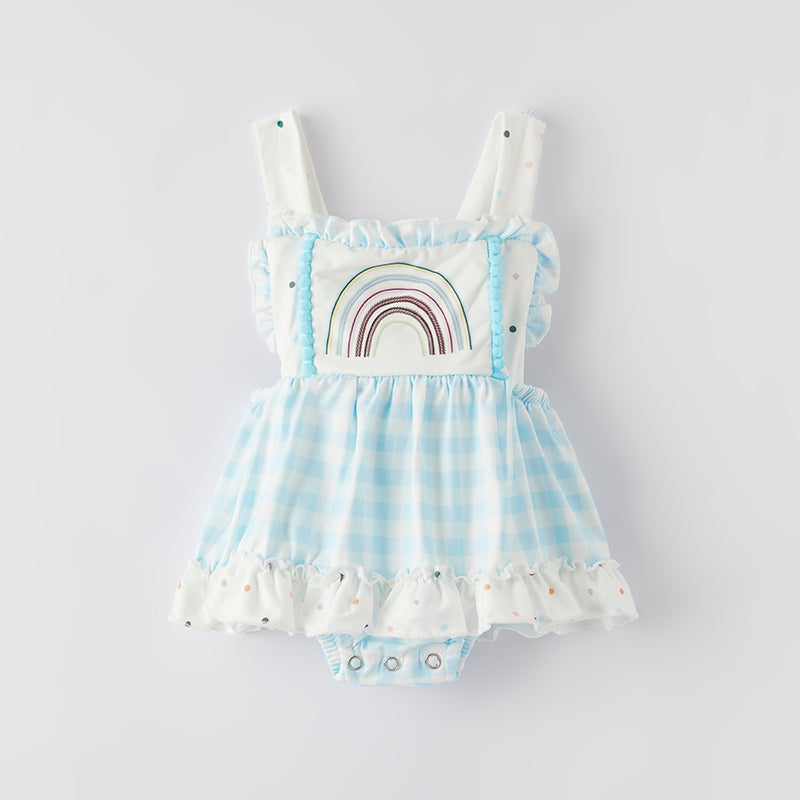 （In Stock）Toddler Girls Spring and Summer Rainbow Print Romper