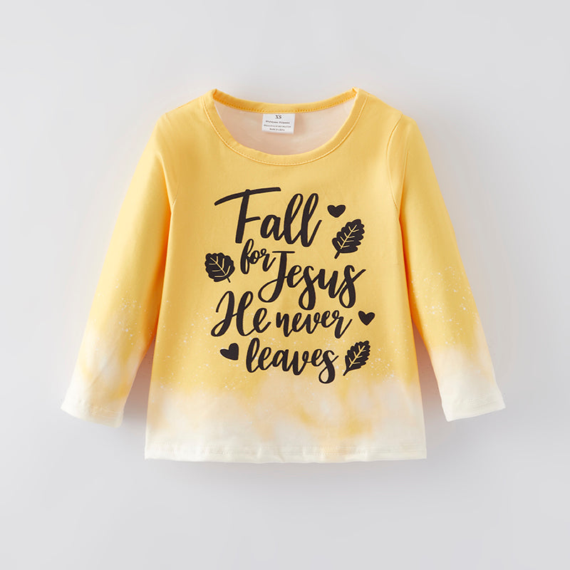 （In Stock E28-1-1）Girls Fall For Jesus Milk Silk Top