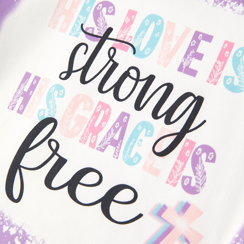 （In Stock E27-2-3）Girls Fall Strong Free Print Top